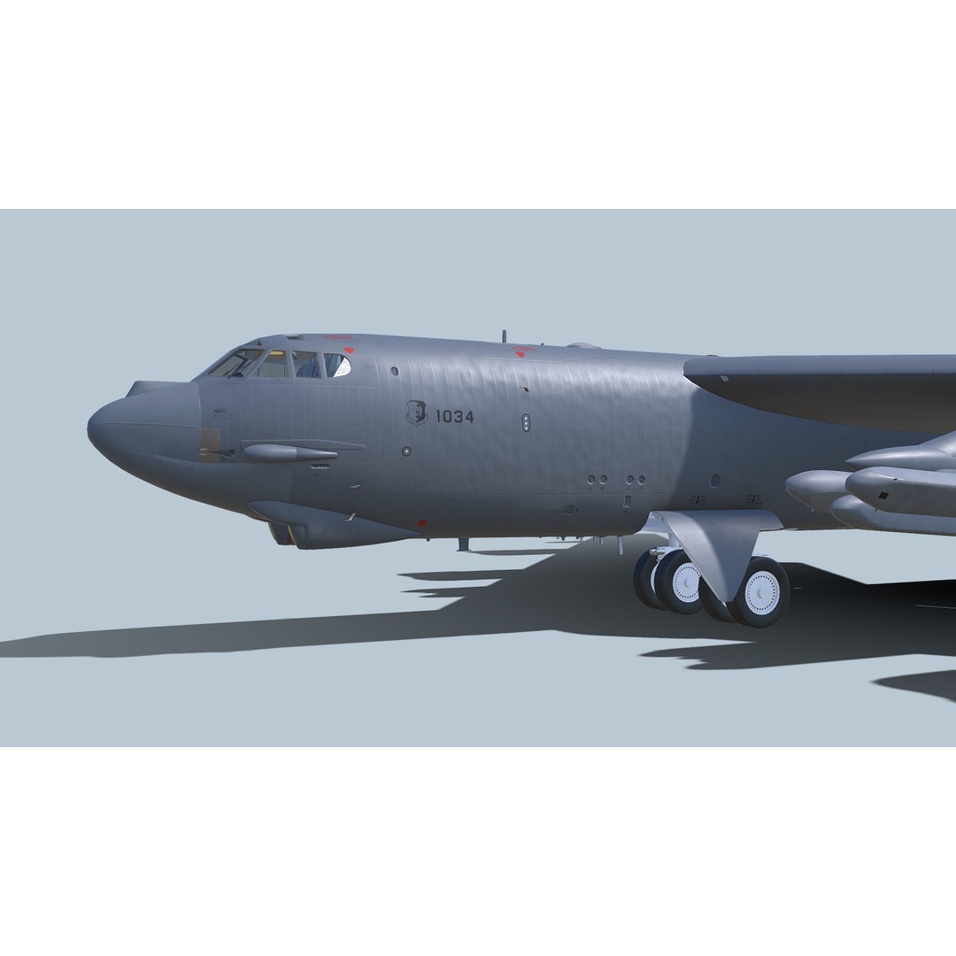 Boeing B-52H Stratofortress 3D Model – PBR Military Aircraft, FBX - View 27