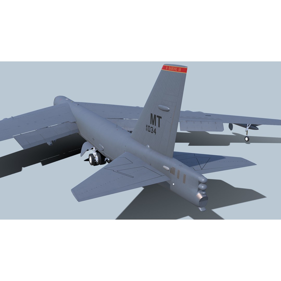 Boeing B-52H Stratofortress 3D Model – PBR Military Aircraft, FBX - View 28