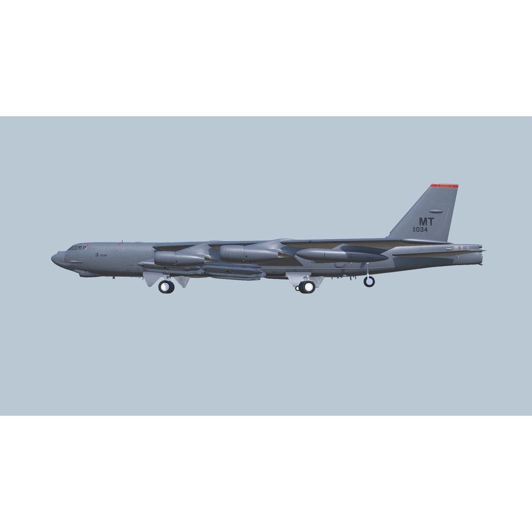 Boeing B-52H Stratofortress 3D Model – PBR Military Aircraft, FBX - View 29
