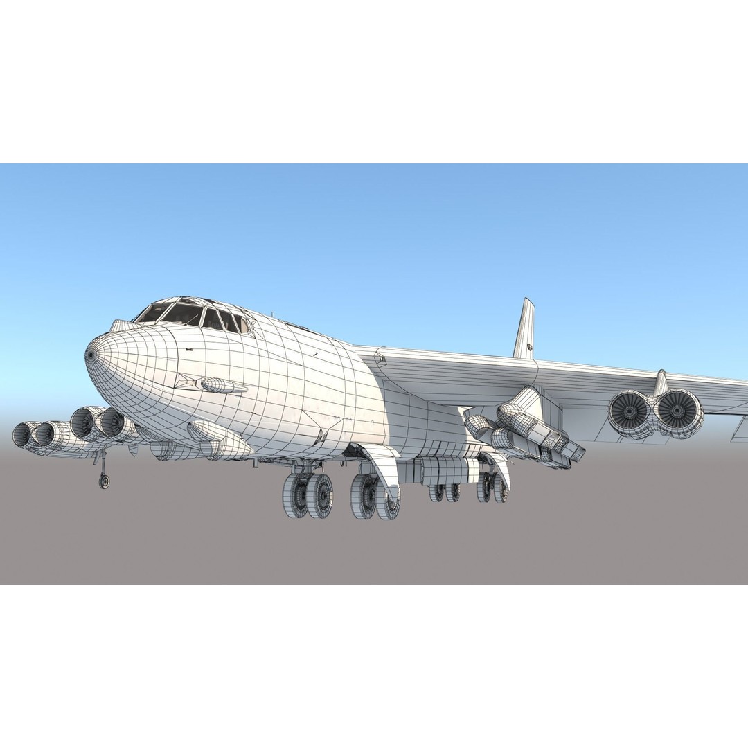 Boeing B-52H Stratofortress 3D Model – PBR Military Aircraft, FBX - View 35