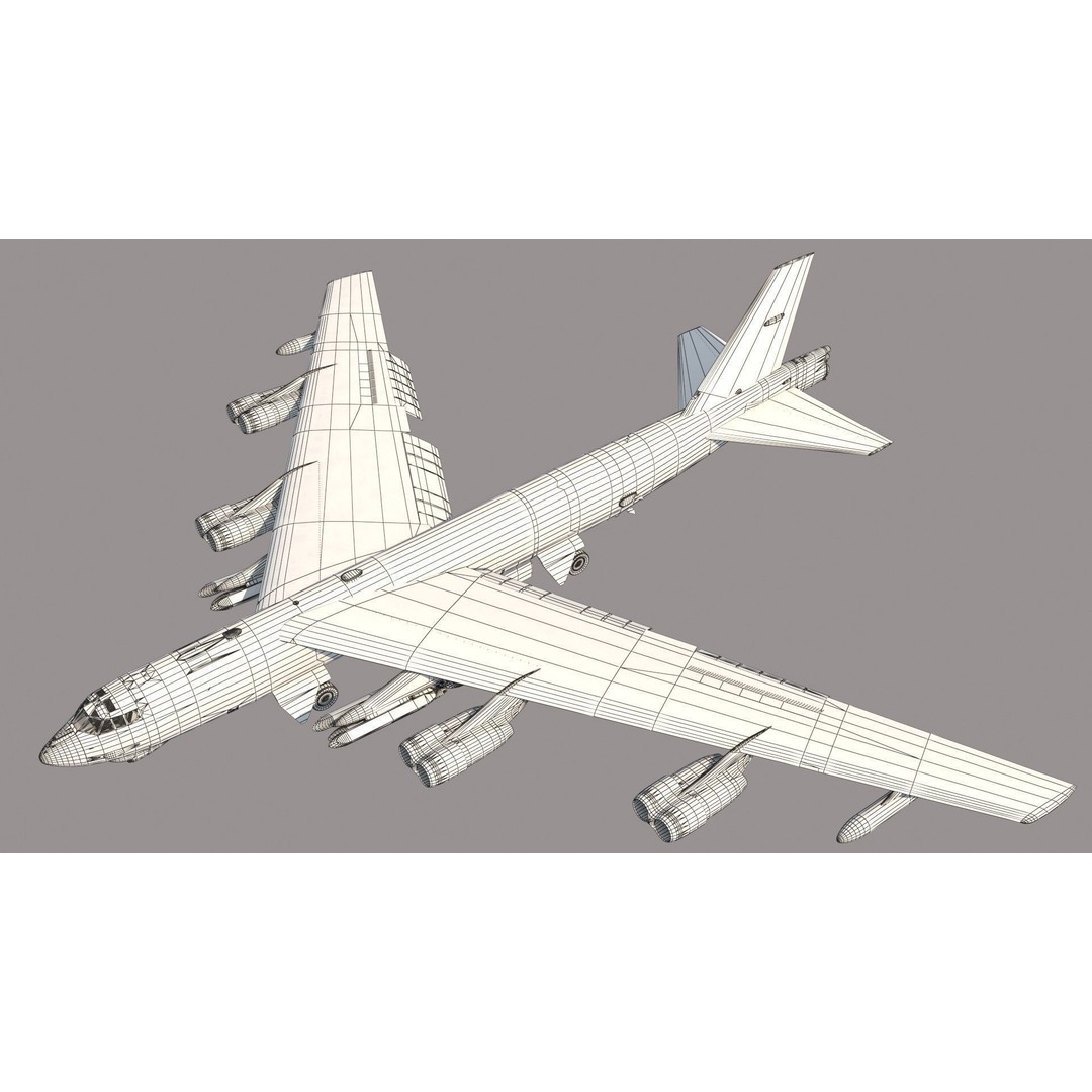 Boeing B-52H Stratofortress 3D Model – PBR Military Aircraft, FBX - View 36
