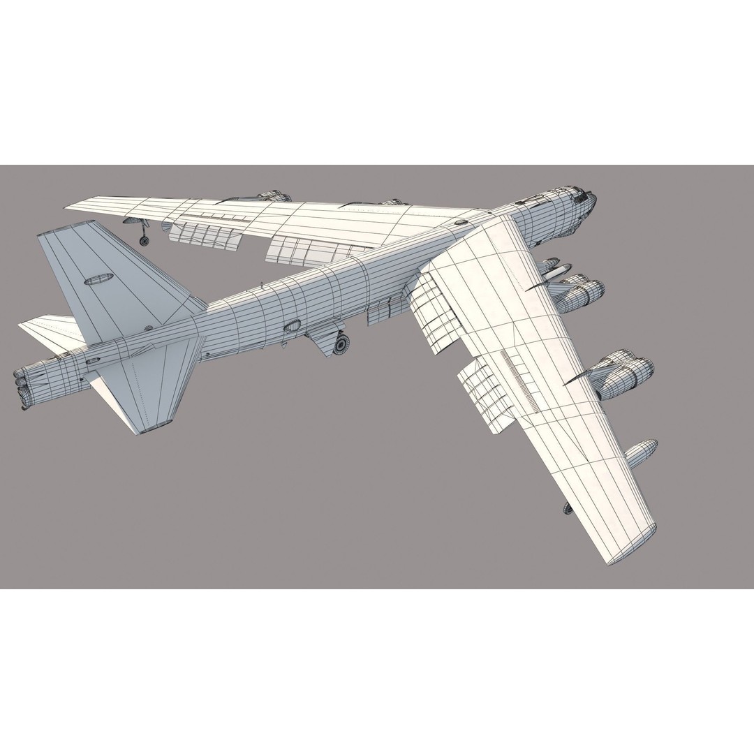 Boeing B-52H Stratofortress 3D Model – PBR Military Aircraft, FBX - View 38