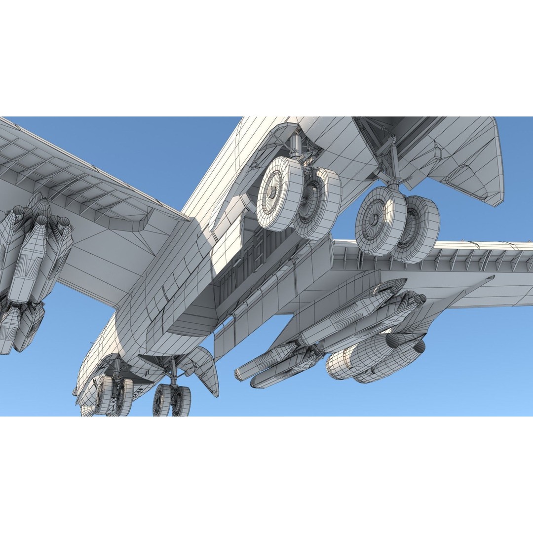 Boeing B-52H Stratofortress 3D Model – PBR Military Aircraft, FBX - View 39