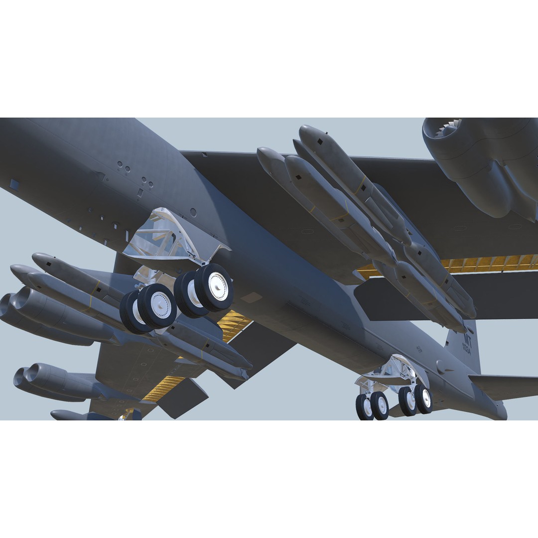 Boeing B-52H Stratofortress 3D Model – PBR Military Aircraft, FBX - View 8