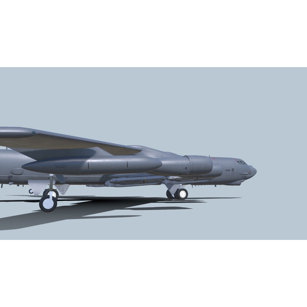 Boeing B-52H Stratofortress 3D Model – PBR Military Aircraft, FBX - View 9