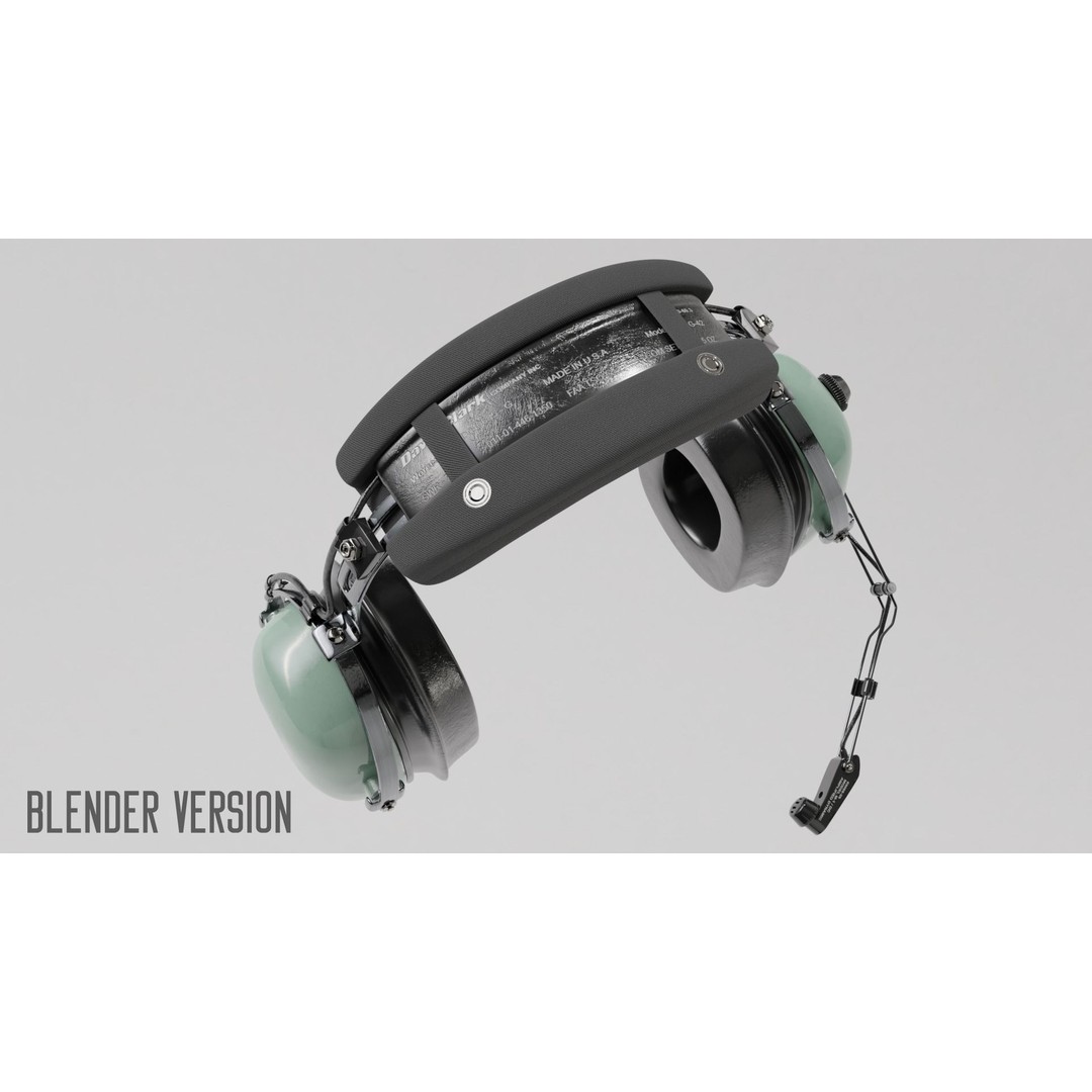 David Clark H10-36 Headset 3D Model – Low Poly PBR Game Asset, FBX, OBJ - View 34