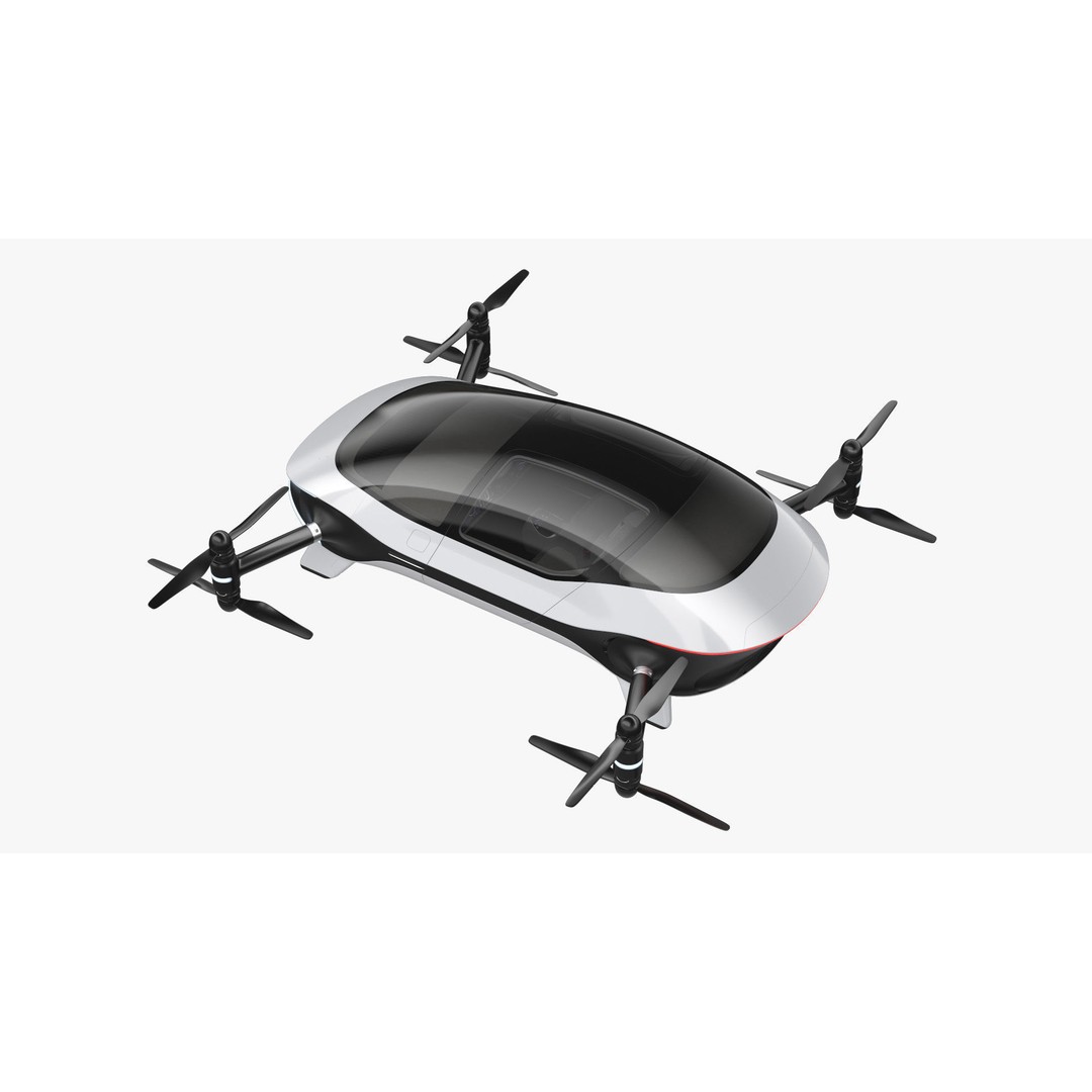 Autonomous Flying Taxi 3D Model – Subdivision Ready, FBX, Blender - View 12