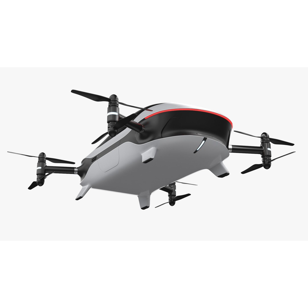 Autonomous Flying Taxi 3D Model – Subdivision Ready, FBX, Blender - View 17
