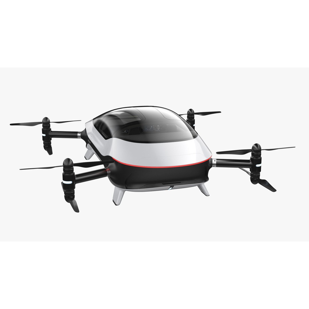 Autonomous Flying Taxi 3D Model – Subdivision Ready, FBX, Blender - View 18