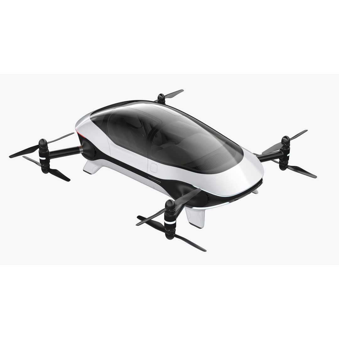 Autonomous Flying Taxi 3D Model – Subdivision Ready, FBX, Blender - View 4