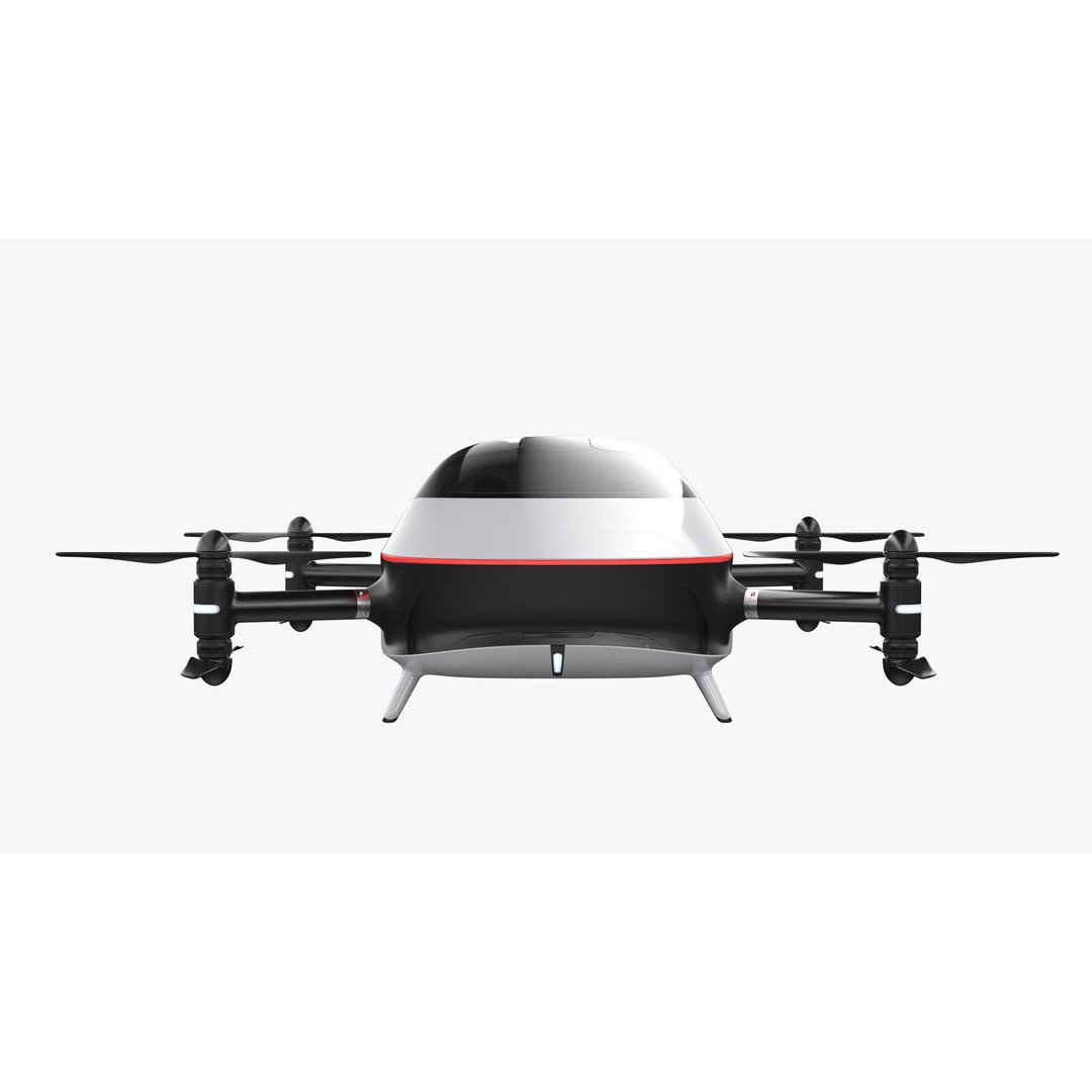 Autonomous Flying Taxi 3D Model – Subdivision Ready, FBX, Blender - View 7