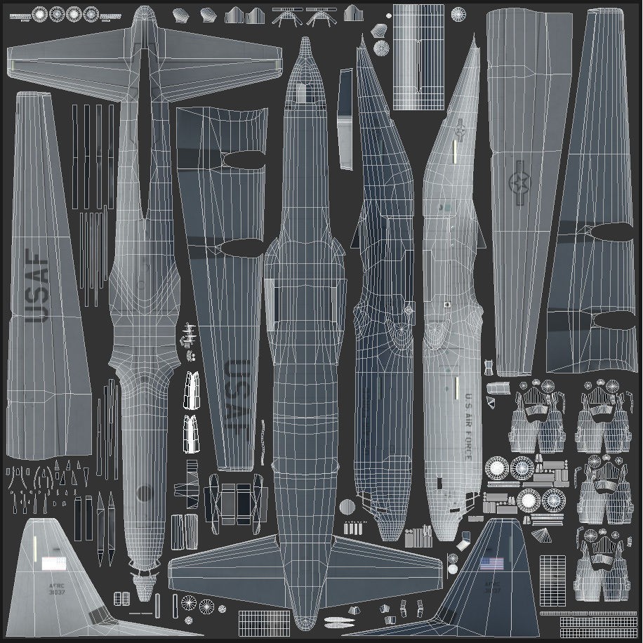 C130 Super Hercules 3D Model – Low Poly Aircraft Asset, FBX - View 19