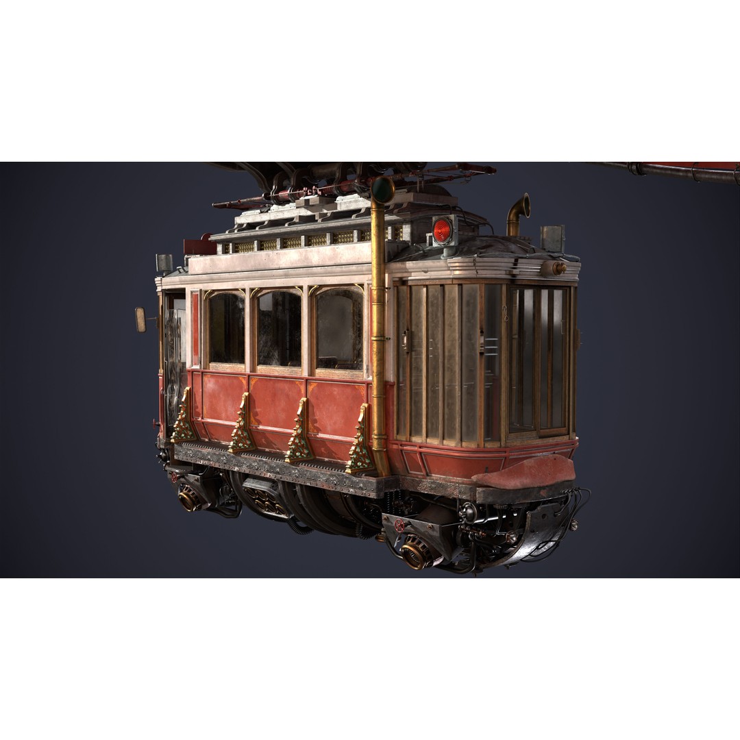 Steampunk Airship 3D Model – High Poly Game Asset, FBX, OBJ - View 10