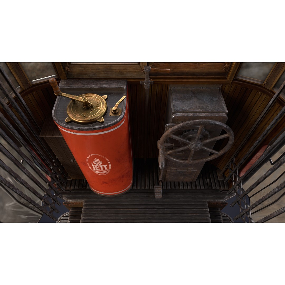 Steampunk Airship 3D Model – High Poly Game Asset, FBX, OBJ - View 16