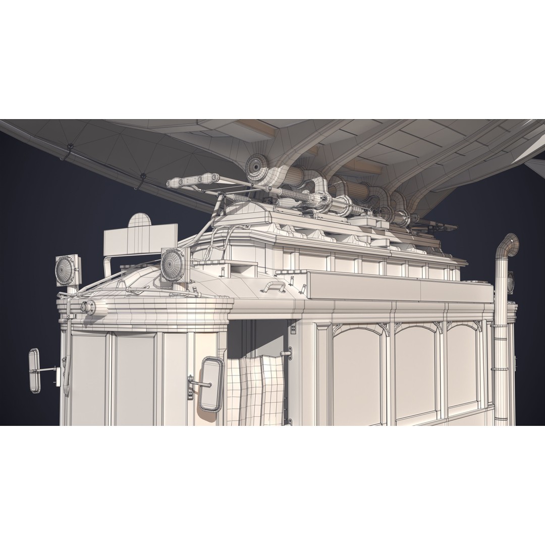 Steampunk Airship 3D Model – High Poly Game Asset, FBX, OBJ - View 20
