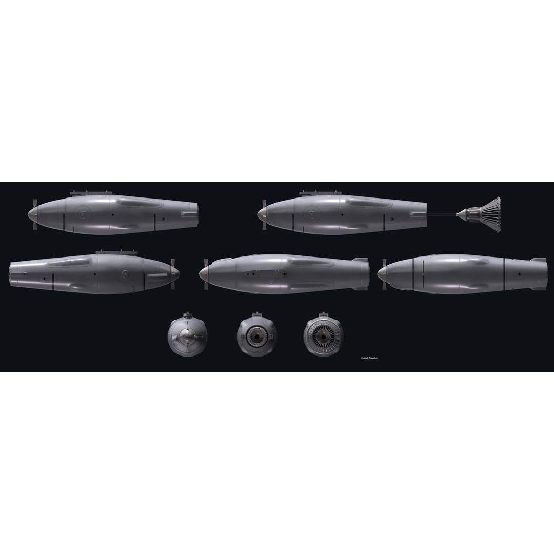 Refueling Pod 3D Model – Medium Polygon Aircraft Part, FBX, OBJ - View 11