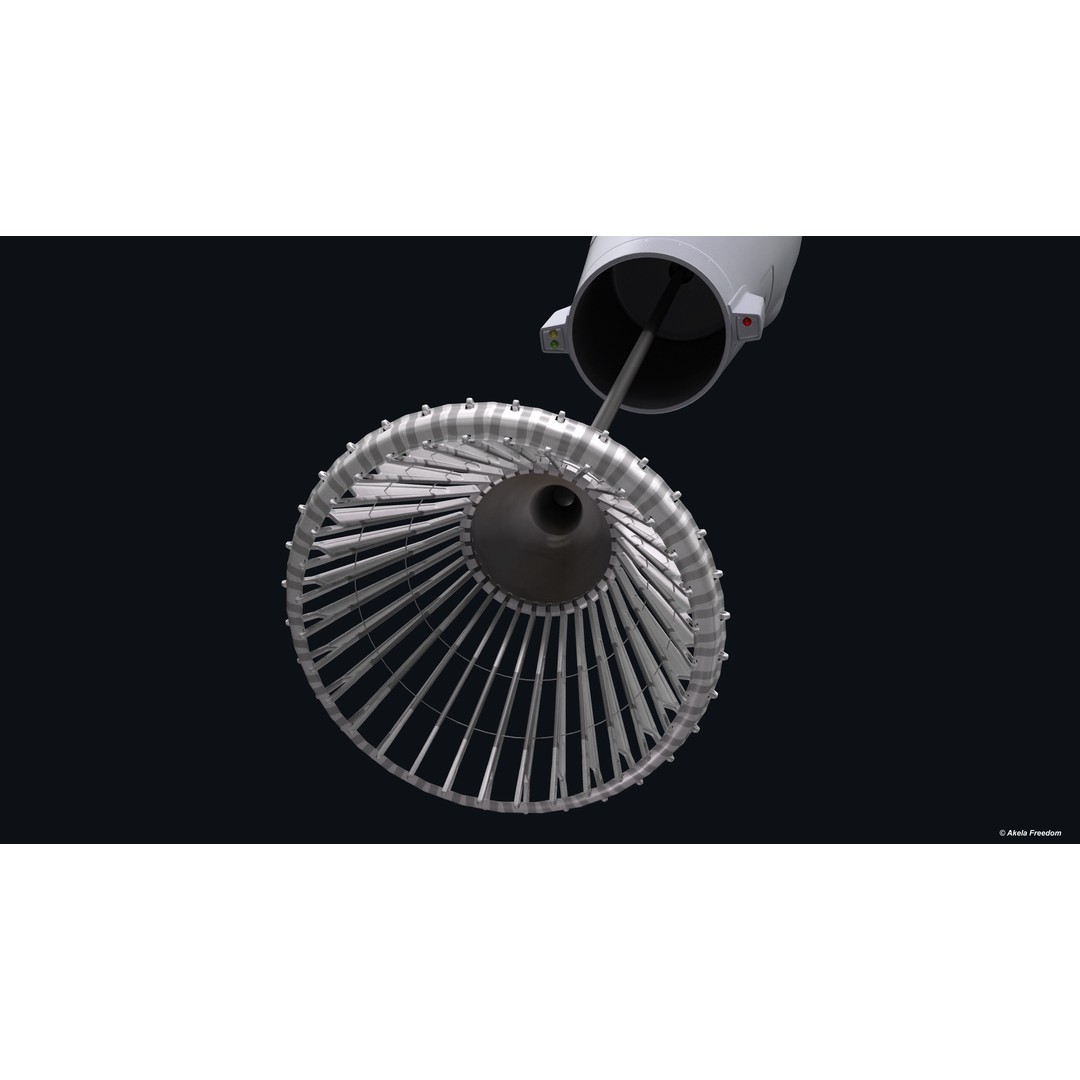 Refueling Pod 3D Model – Medium Polygon Aircraft Part, FBX, OBJ - View 9