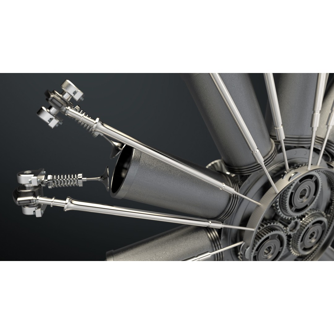 Radial Aircraft Engine 3D Model – Animated PBR Asset, FBX - View 13