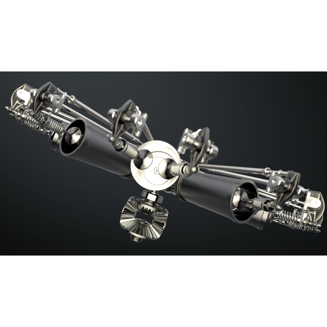 Radial Aircraft Engine 3D Model – Animated PBR Asset, FBX - View 15