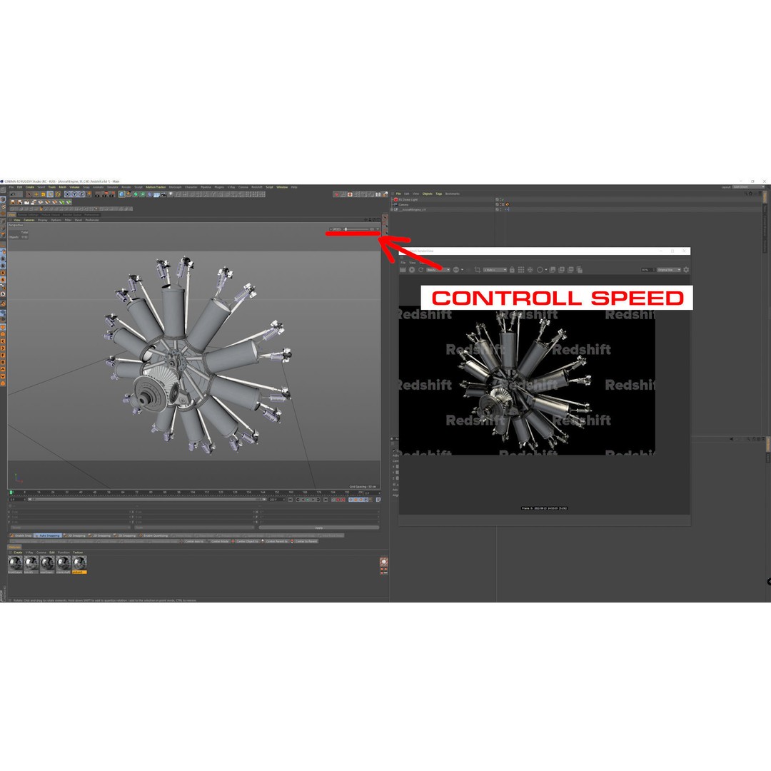 Radial Aircraft Engine 3D Model – Animated PBR Asset, FBX - View 24