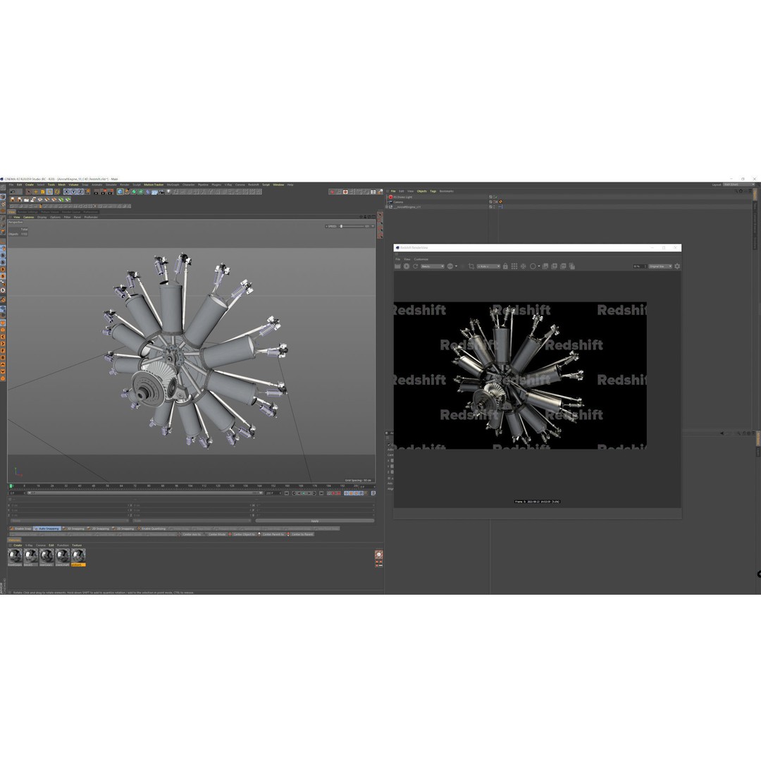 Radial Aircraft Engine 3D Model – Animated PBR Asset, FBX - View 26