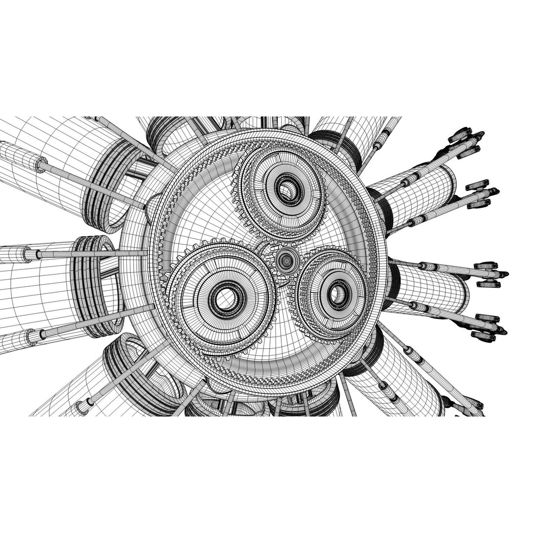 Radial Aircraft Engine 3D Model – Animated PBR Asset, FBX - View 31