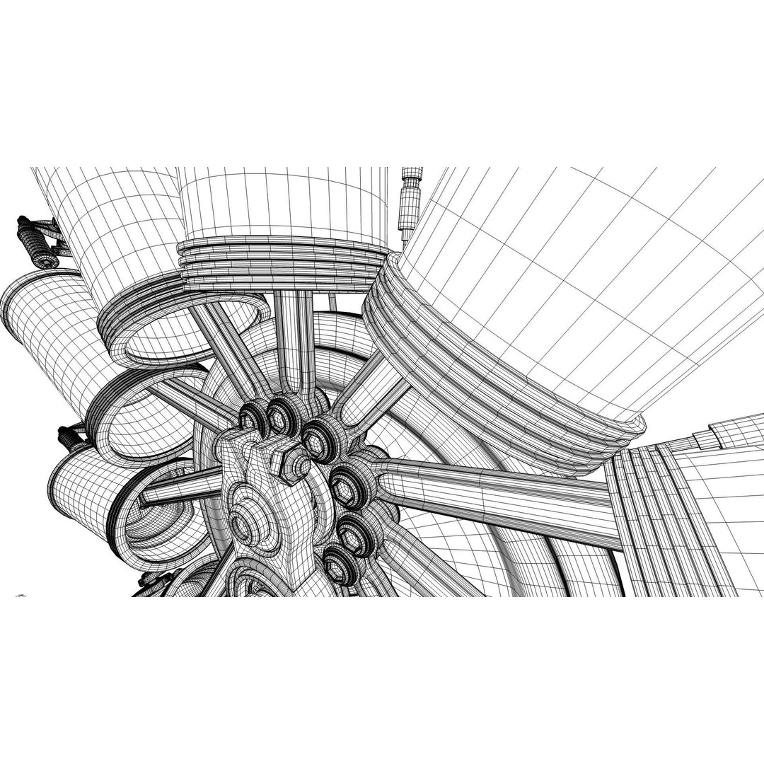 Radial Aircraft Engine 3D Model – Animated PBR Asset, FBX - View 32