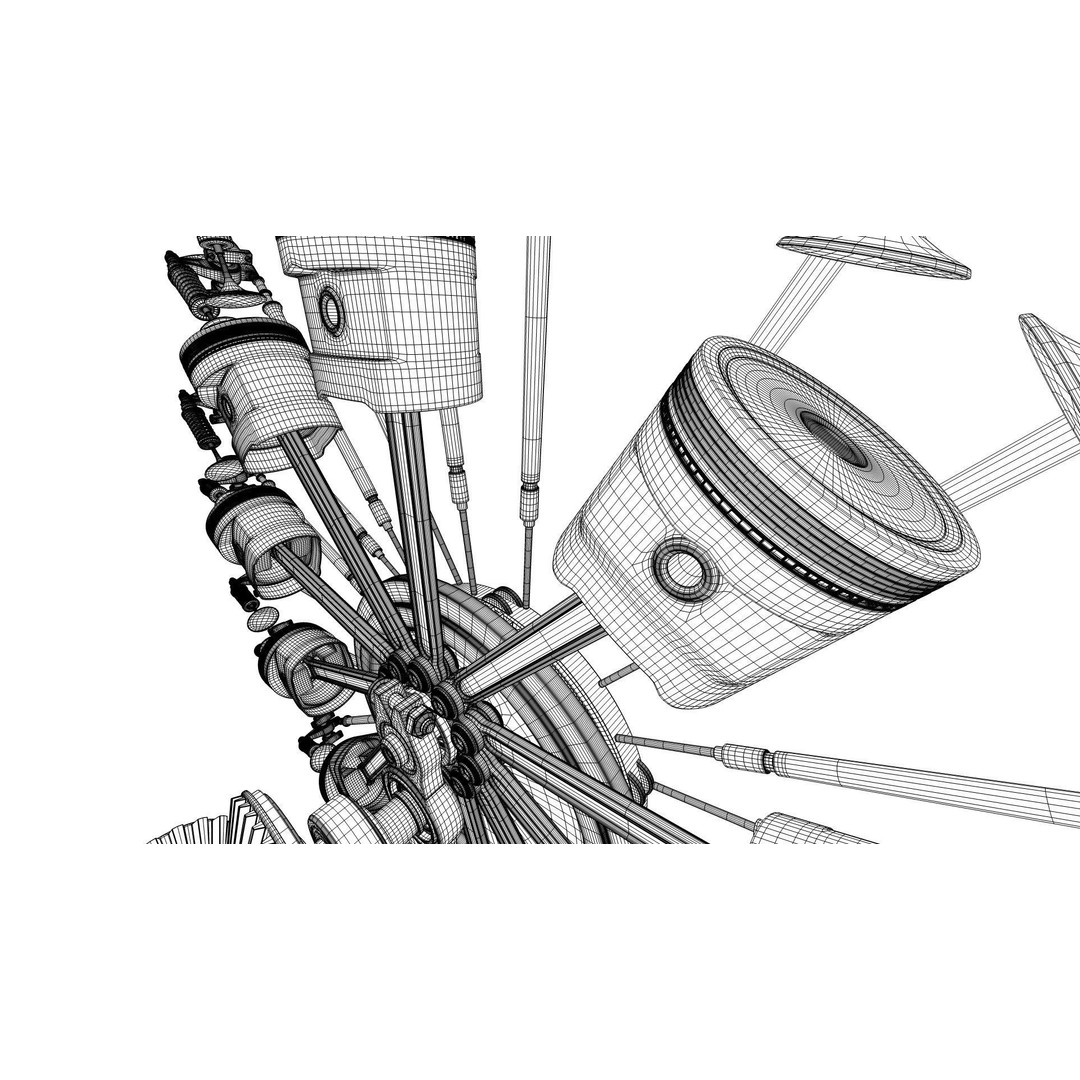 Radial Aircraft Engine 3D Model – Animated PBR Asset, FBX - View 33