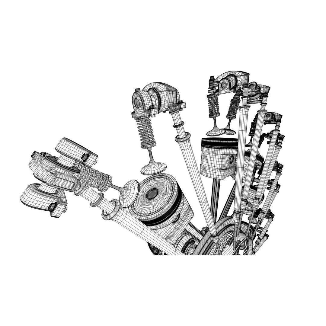 Radial Aircraft Engine 3D Model – Animated PBR Asset, FBX - View 35