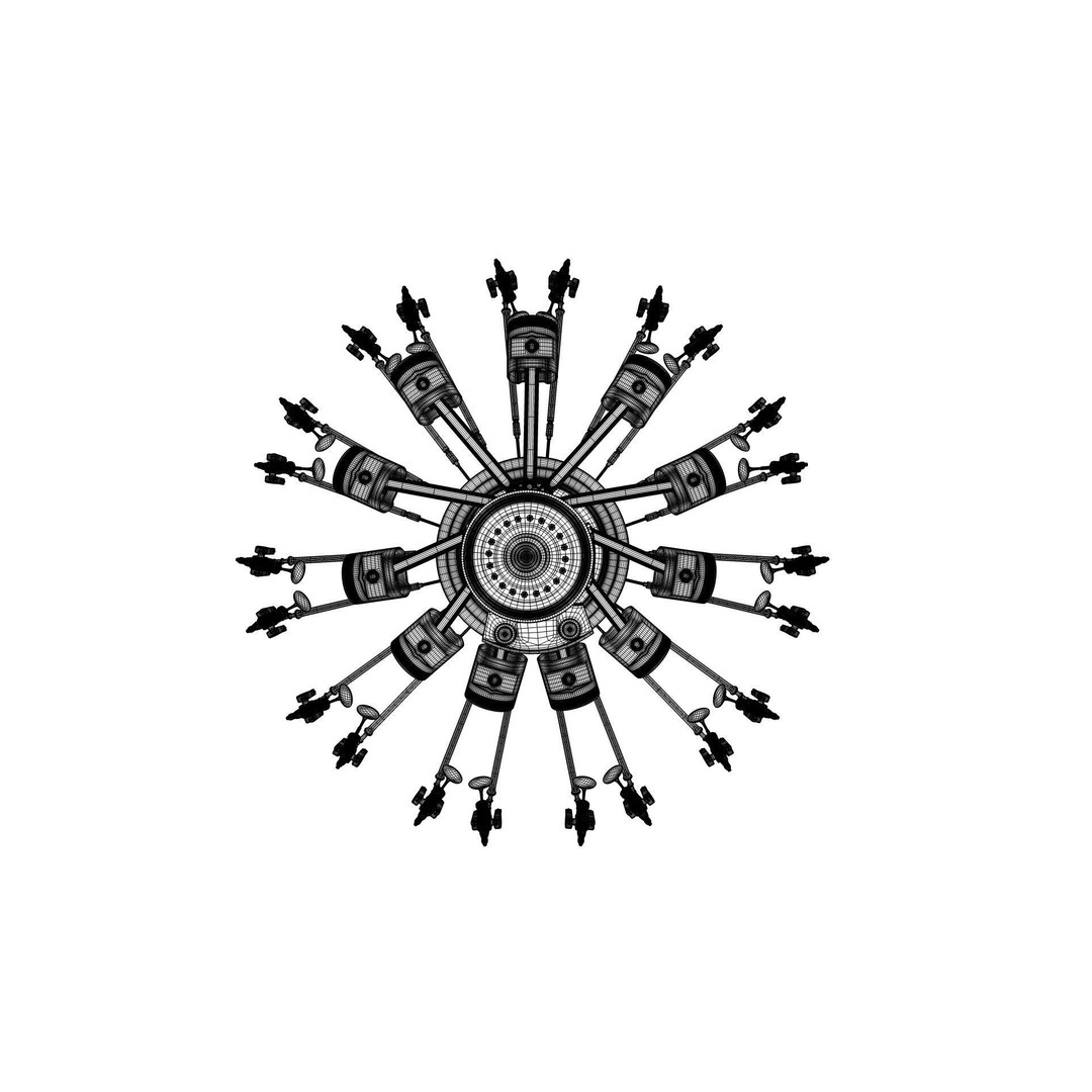 Radial Aircraft Engine 3D Model – Animated PBR Asset, FBX - View 37