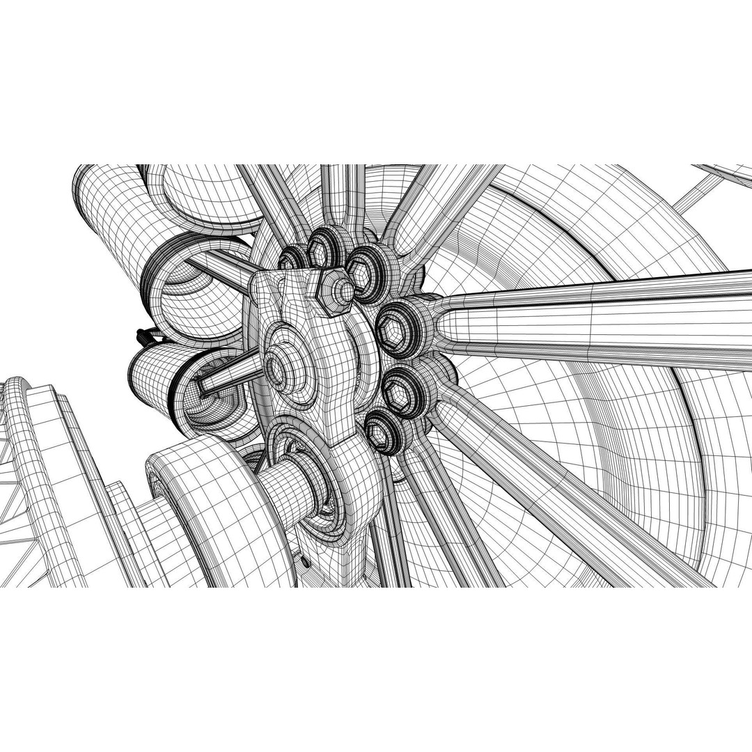 Radial Aircraft Engine 3D Model – Animated PBR Asset, FBX - View 38