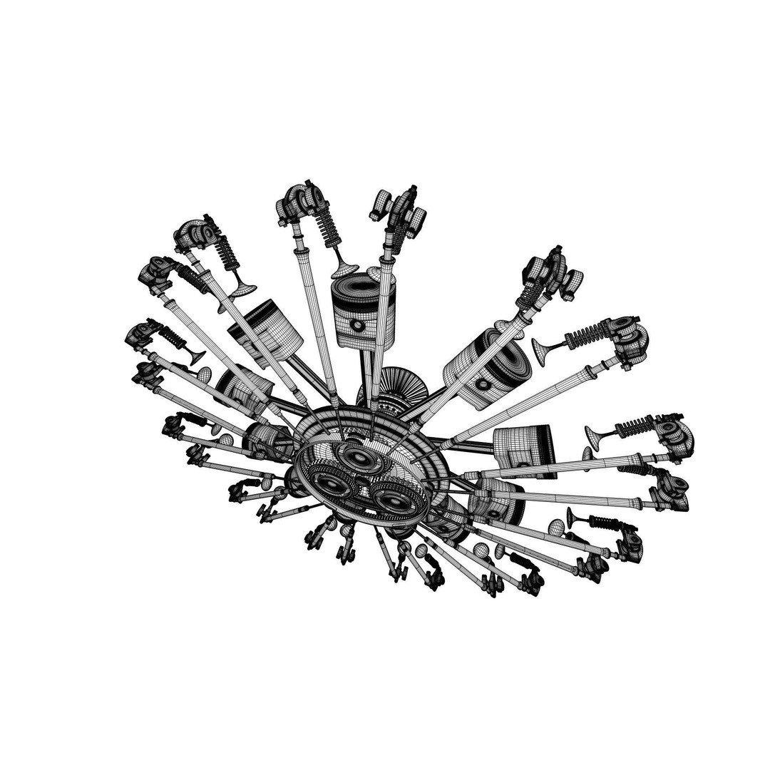 Radial Aircraft Engine 3D Model – Animated PBR Asset, FBX - View 39