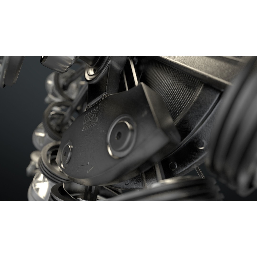 Radial Aircraft Engine 3D Model – Animated PBR Asset, FBX - View 5