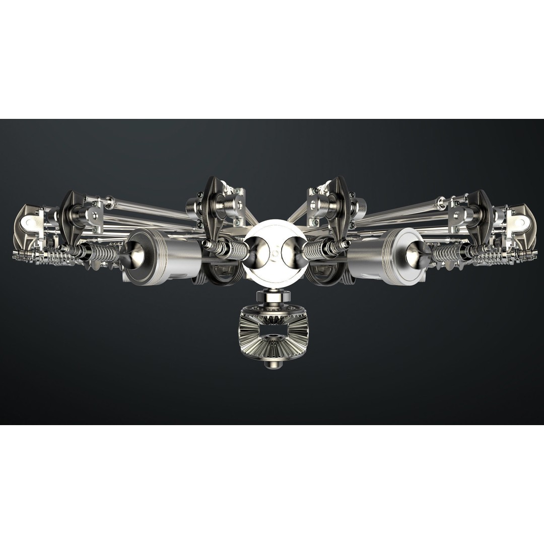 Radial Aircraft Engine 3D Model – Animated PBR Asset, FBX - View 9