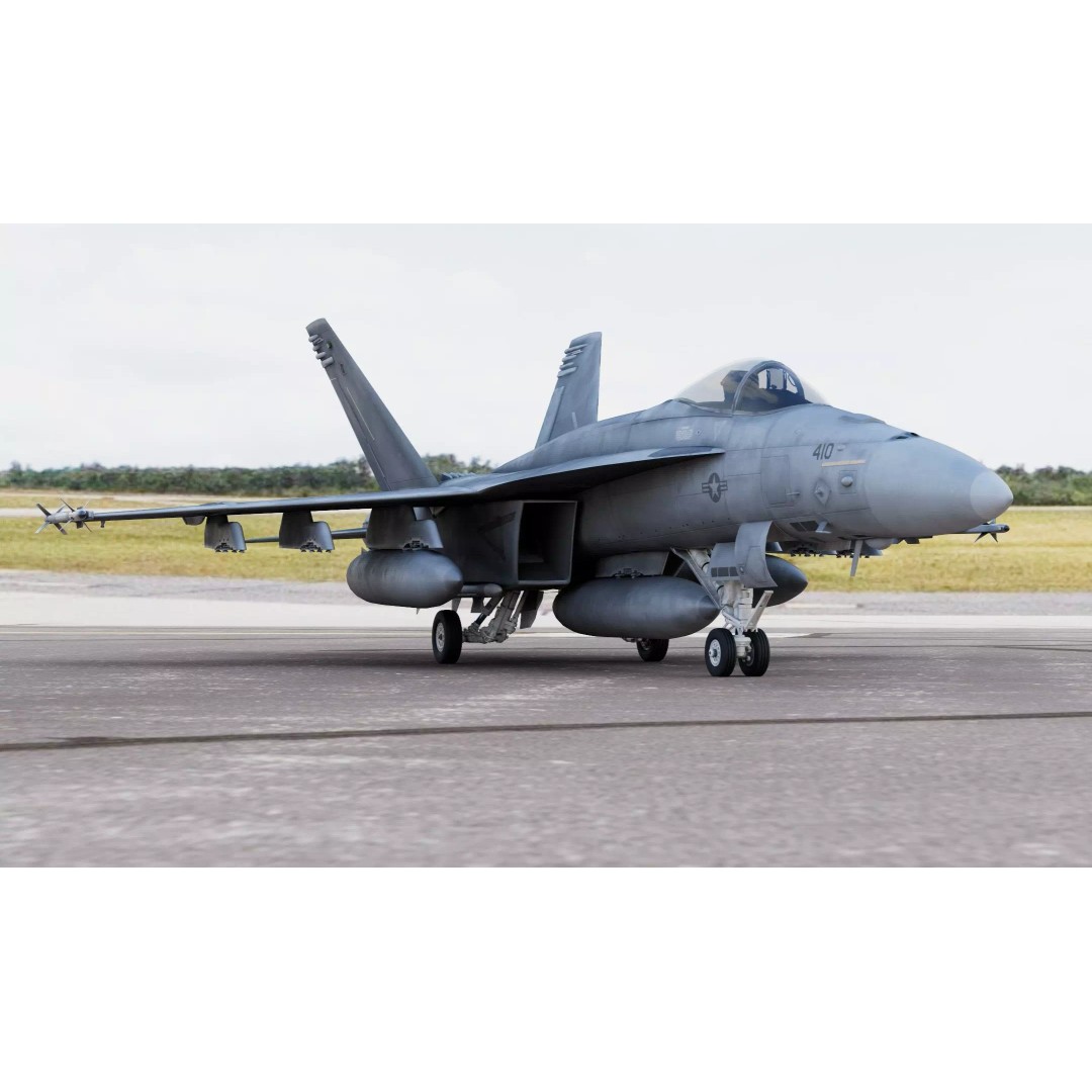Boeing F/A-18E Super Hornet 3D Model – PBR Game-Ready Aircraft, FBX, OBJ - View 2