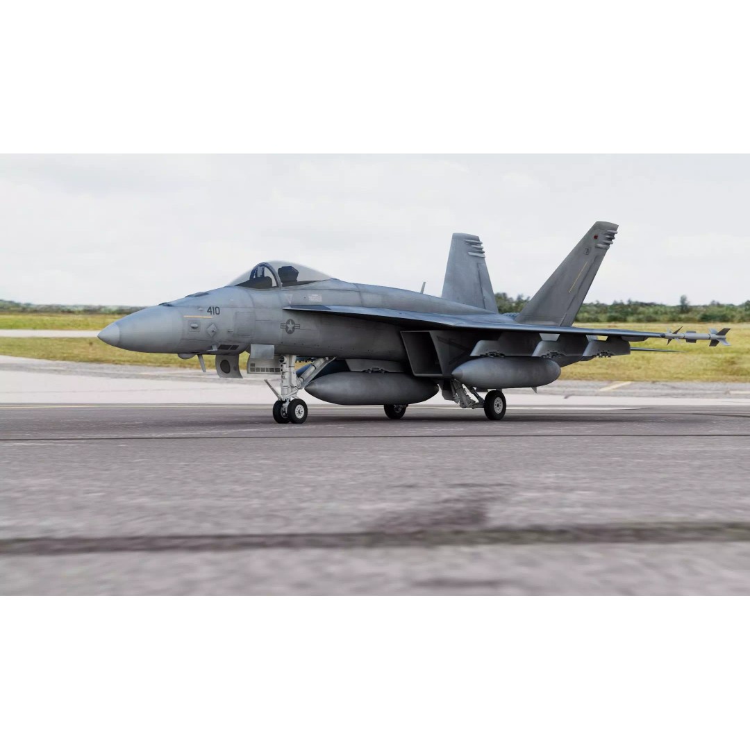Boeing F/A-18E Super Hornet 3D Model – PBR Game-Ready Aircraft, FBX, OBJ - View 3