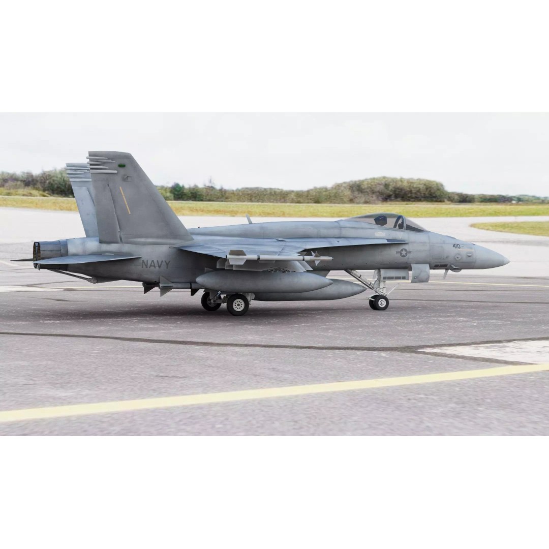 Boeing F/A-18E Super Hornet 3D Model – PBR Game-Ready Aircraft, FBX, OBJ - View 6