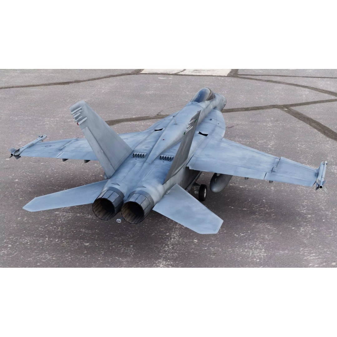Boeing F/A-18E Super Hornet 3D Model – PBR Game-Ready Aircraft, FBX, OBJ - View 7
