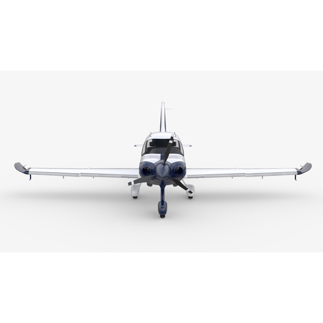 Cirrus SR20 TRAC Flight Trainer 3D Model – Low Poly Game Asset, FBX, PBR - View 10