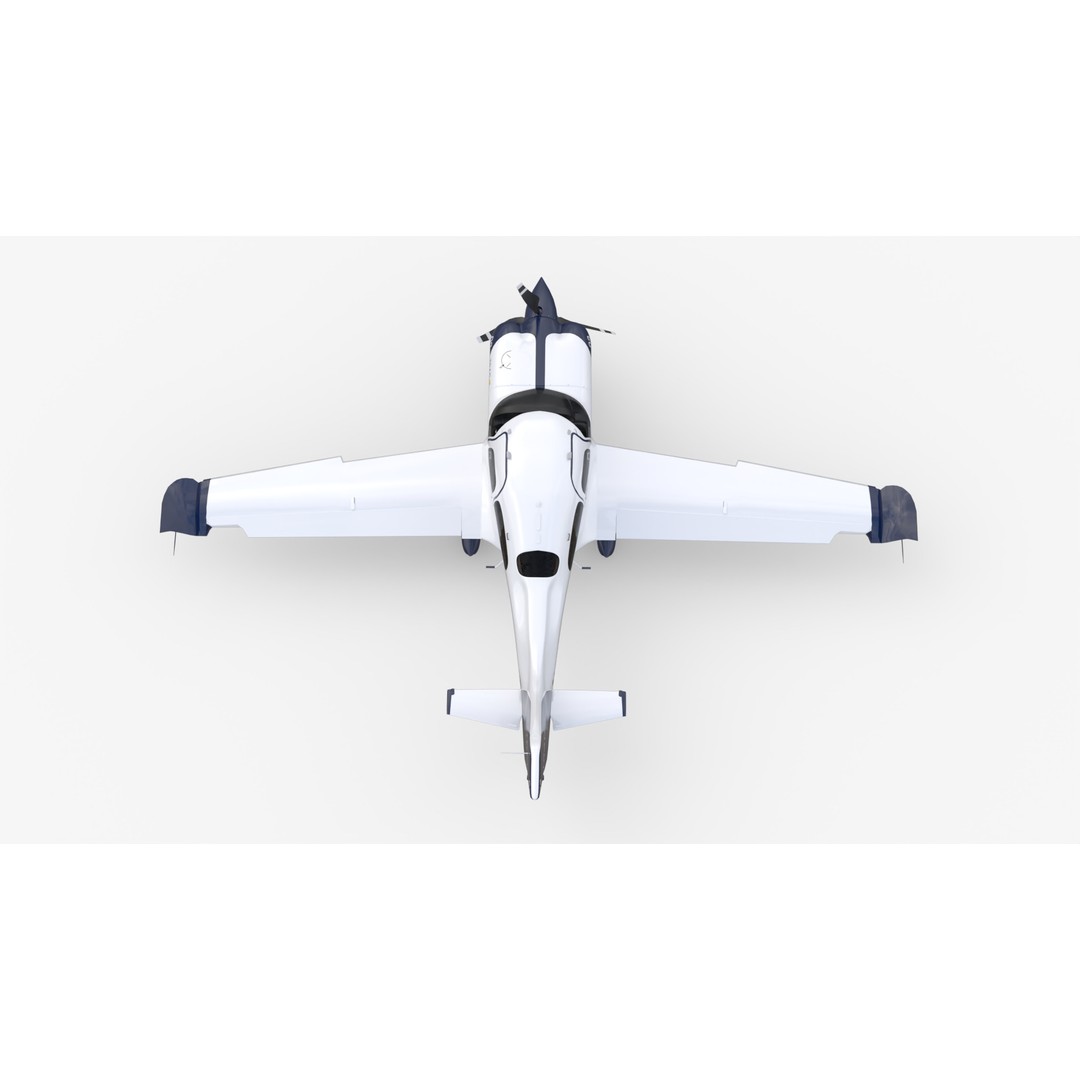 Cirrus SR20 TRAC Flight Trainer 3D Model – Low Poly Game Asset, FBX, PBR - View 12
