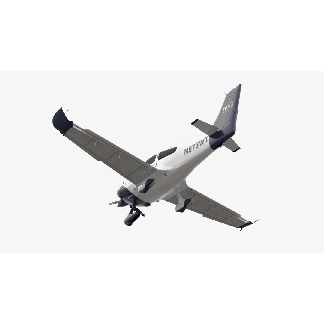 Cirrus SR20 TRAC Flight Trainer 3D Model – Low Poly Game Asset, FBX, PBR - View 14