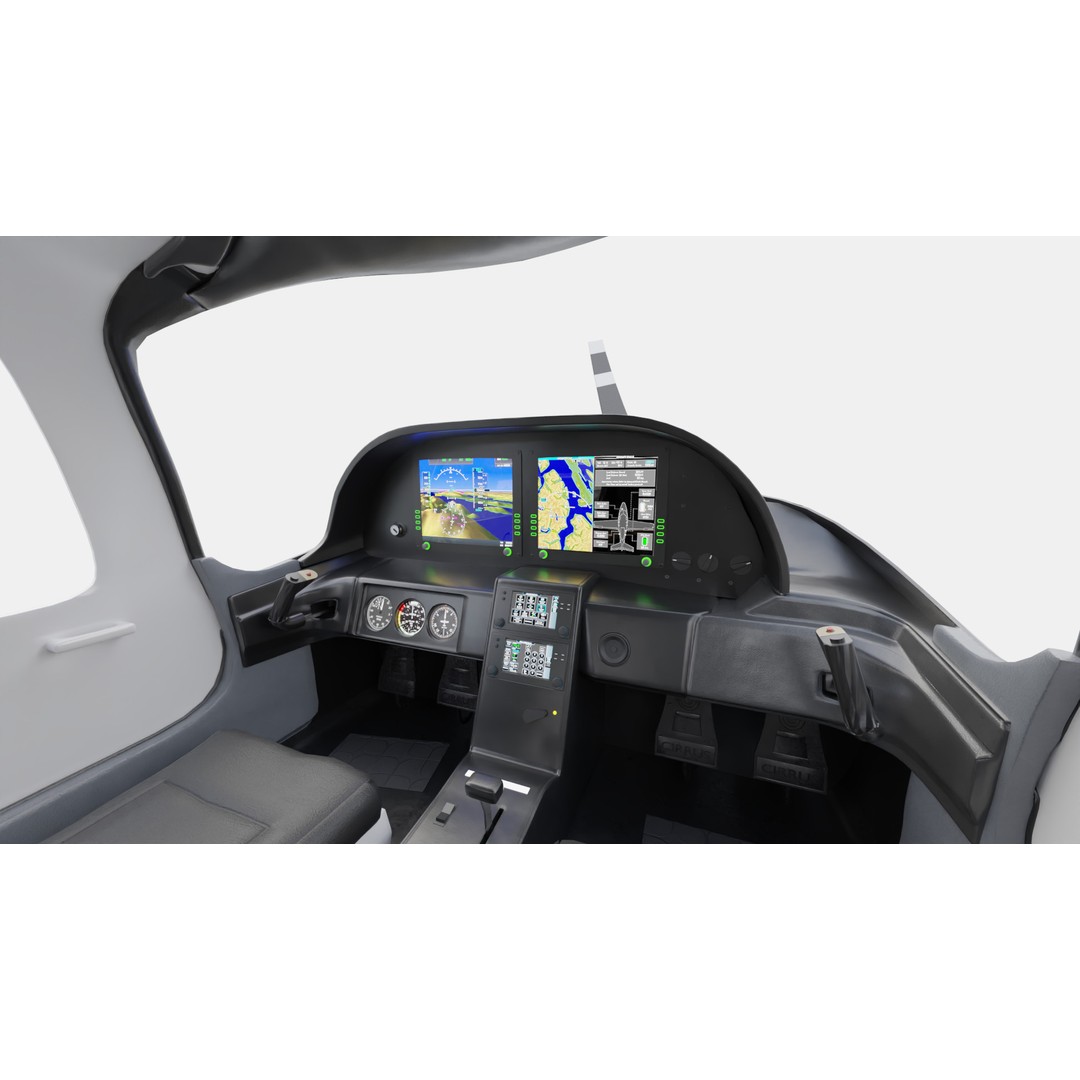 Cirrus SR20 TRAC Flight Trainer 3D Model – Low Poly Game Asset, FBX, PBR - View 15