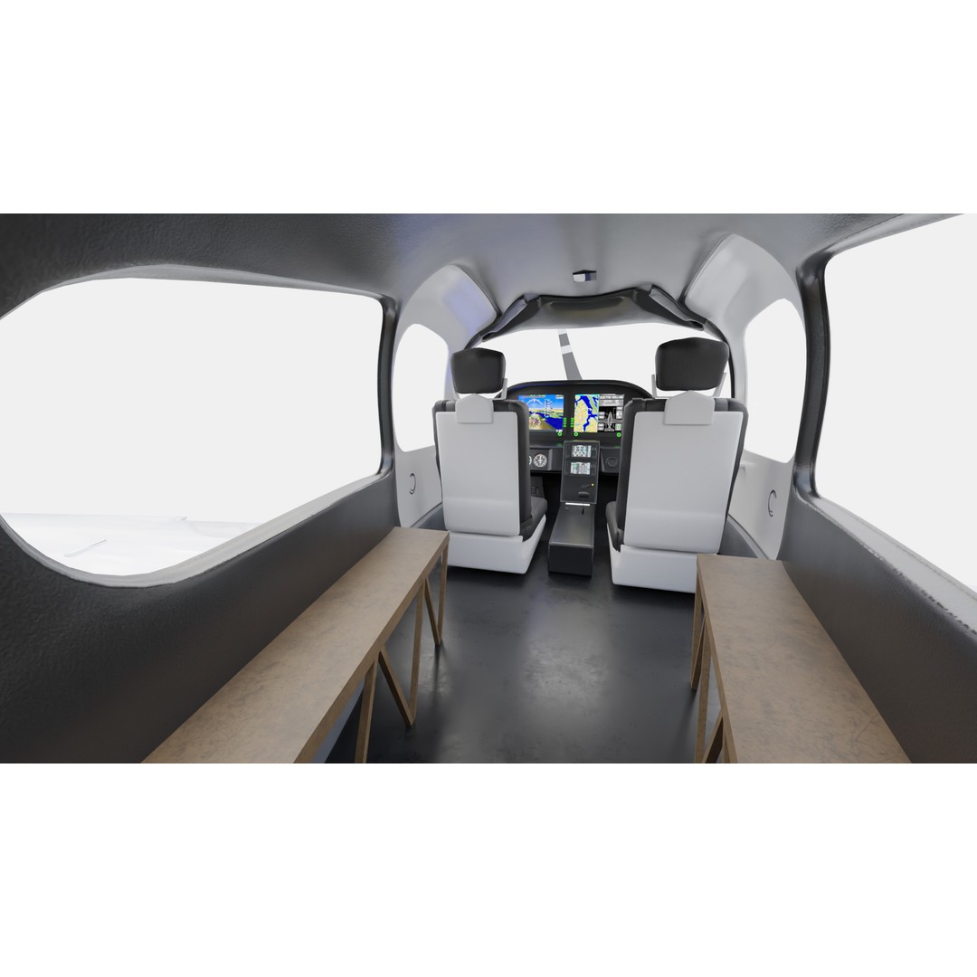 Cirrus SR20 TRAC Flight Trainer 3D Model – Low Poly Game Asset, FBX, PBR - View 17