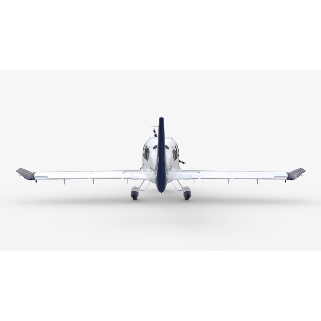 Cirrus SR20 TRAC Flight Trainer 3D Model – Low Poly Game Asset, FBX, PBR - View 6