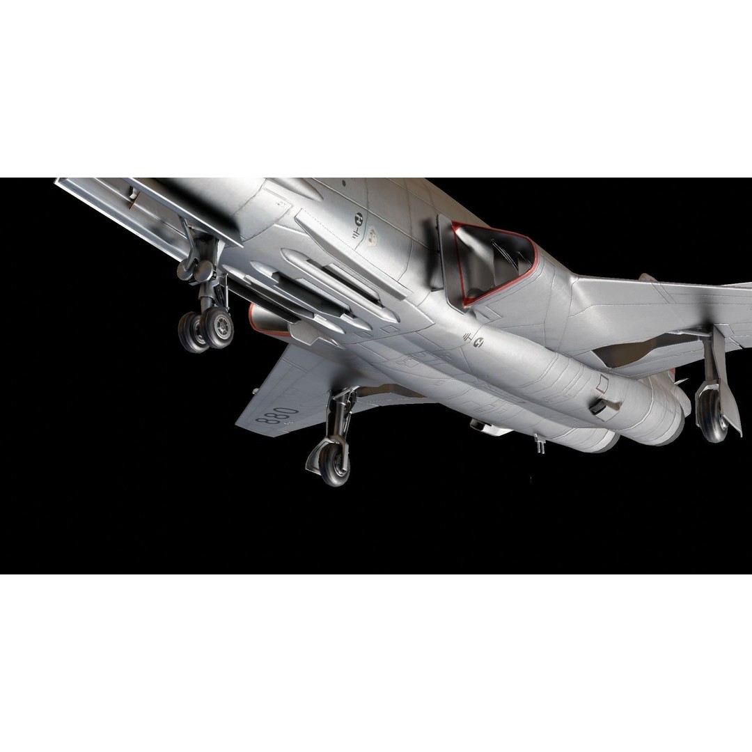 McDonnell F-101 Voodoo 3D Model – Low Poly Military Aircraft, FBX - View 10