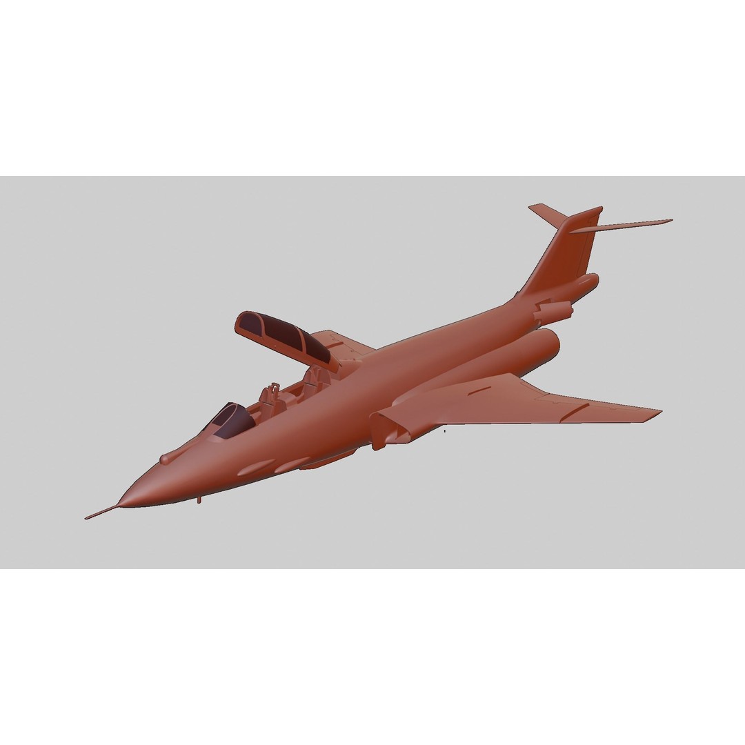 McDonnell F-101 Voodoo 3D Model – Low Poly Military Aircraft, FBX - View 14
