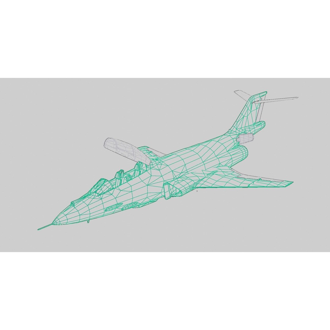 McDonnell F-101 Voodoo 3D Model – Low Poly Military Aircraft, FBX - View 16