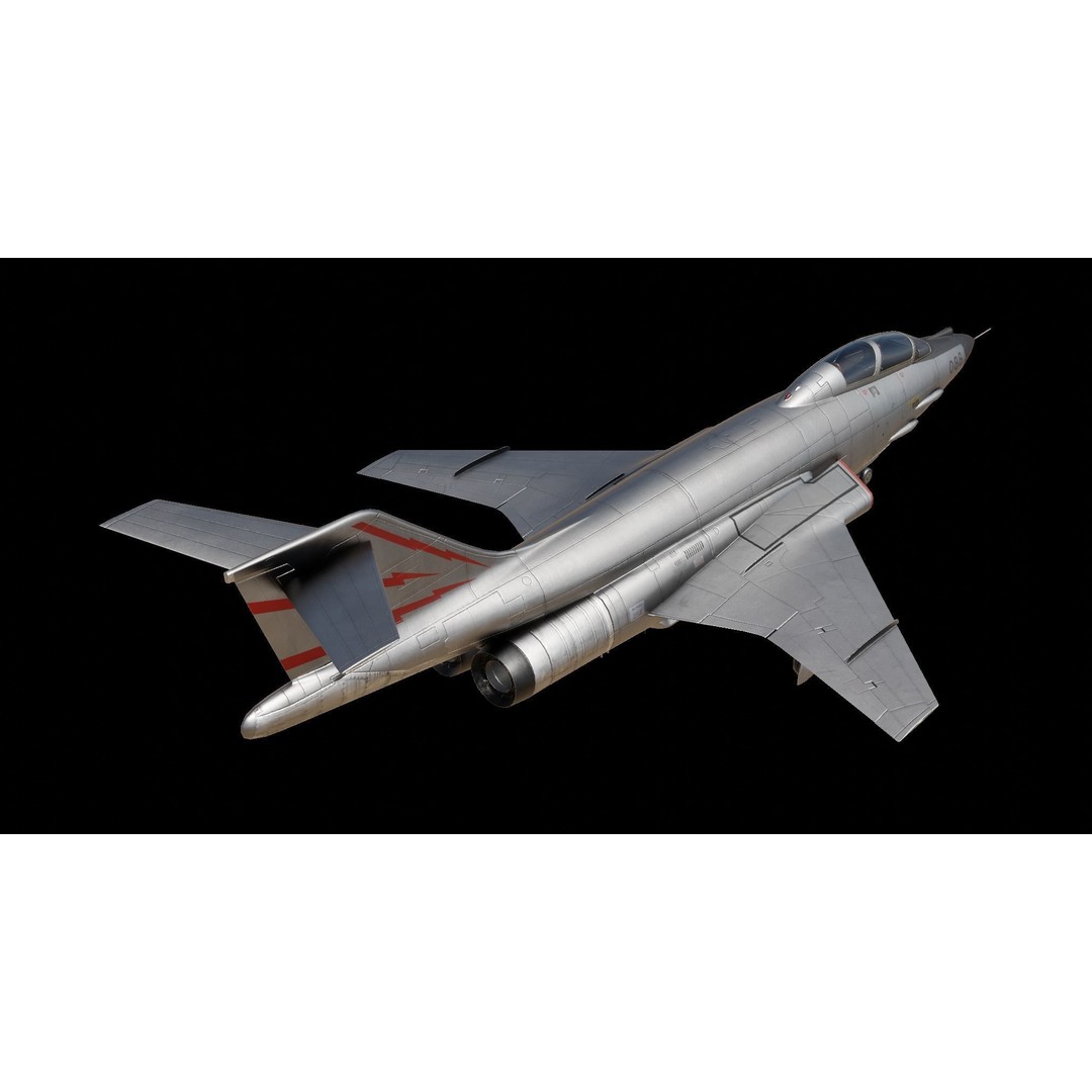 McDonnell F-101 Voodoo 3D Model – Low Poly Military Aircraft, FBX - View 4