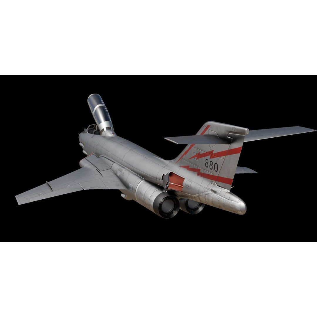 McDonnell F-101 Voodoo 3D Model – Low Poly Military Aircraft, FBX - View 5