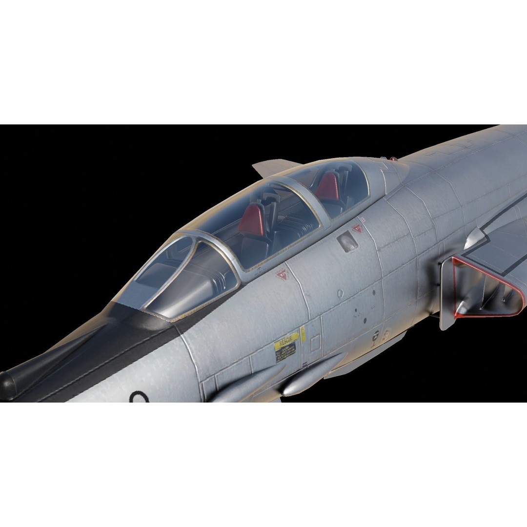 McDonnell F-101 Voodoo 3D Model – Low Poly Military Aircraft, FBX - View 6